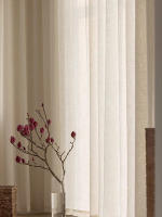 Cortina De Lino Estilo Lujo Sólido Transparente Para Sala De Estar Dormitorio Hotel Patrón De Lino Venta Directa De Fábrica Coreana - details 4
