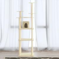 vidaXL Rascador para Gatos con Postes de Sisal 171 cm Mascotas Refugio Color Crema,  Gris claro,  Gris oscuro y mas - details 0