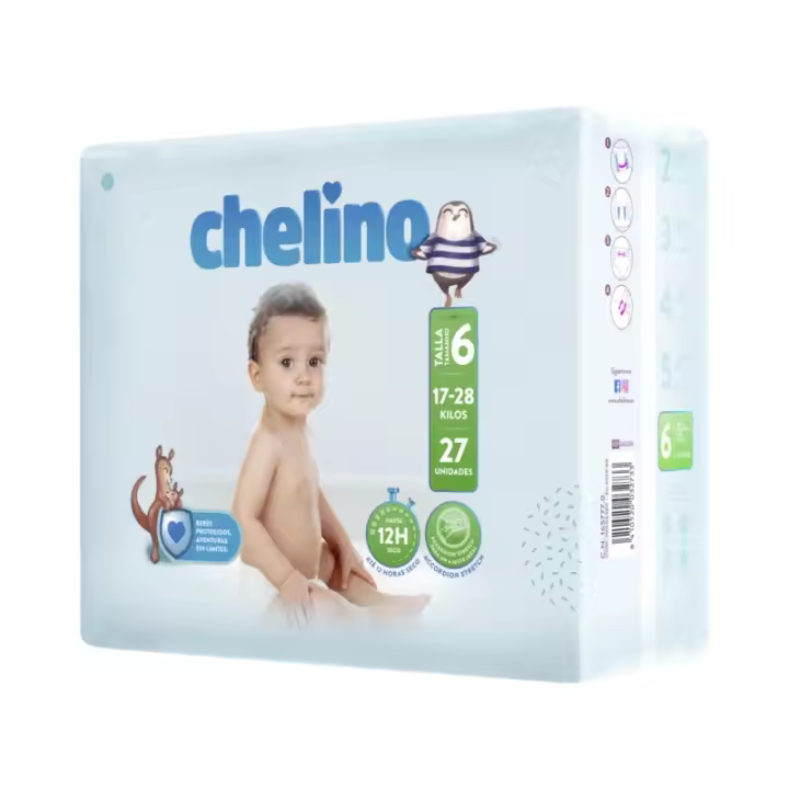 PAÑAL CHELINO LOVE TALLA 6 DE 17 A 28 KILOS 27 U - 1