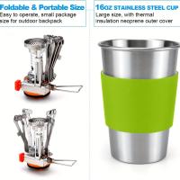 Juego de Utensilios de Cocina BOPORO para Acampar con Trípode de Acero Inoxidable Estufa Sopa Cuchara Tenedor Ideal para Senderismo y Picnics - details 3