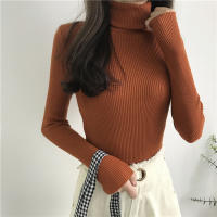 Suéter De Punto Grueso Para Mujer Otoño Invierno Manga Larga Cuello Alto Ajustado Suave Y Cálido Pullover De Algodón Y Acrílico Estilo Casual - details 24