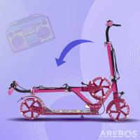 AREBOS Patinete con Ruedas de Goma con LED - Suspensión Delantera - Soporte para Botella y Timbre - details 13