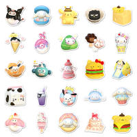 Pegatinas Sanrio De Comida Divertida 10/30/50pcs Hello Kitty Kuromi My Melody Dibujos Animados Kawaii Juguete De Pegatinas Para Niños - details 6