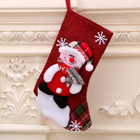 Babero De Navidad Para Niños Con Calcetines De Santa Claus Y Muñeco De Nieve Decoración De Árbol De Navidad Para El Hogar Material De Tela No Tejida - details 9