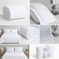 Colcha blanca con volante para cama 90-180 cm. Largo 270 cm, válida para camas de 200 cm. | Estilo Minimalista y Acolchado Elegante | Microfibra Ligera | Para Hogares y Hoteles - details 3