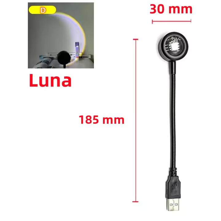 Lámpara Proyector De Colores USB 5V Luz Nocturna Portátil Para Decoración De Hogar Creación De Ambiente Para Sala De Estar Fotografía Neón - 1
