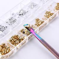 12Grillas De Perlas De Acrílico En Oro Y Plata Combos De Colores Metálicos Para Uñas Adornos Planos Y Semirredondos Para Joyería De Manicura Accesorios De Belleza - details 6