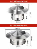 Cubierta De Campana Para Camino De Hierro 75/160/200mm Acero Inoxidable Salida De Aire Exterior Para Techo Protección Contra Insectos - details 2
