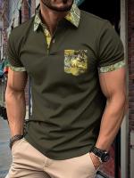 Camisa Polo De Verano Para Hombres Con Bolsillos Y Estampado 3D Cómoda Y Deportiva Para Golf Y Tiempo Caliente Tops De Manga Corta Estilo Casual - details 3