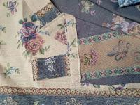 Mercatienda.es Cortinas de Calle Confeccionada Travillas Rústicas Alpujarras Jacquard - Diseño Flor Azul - 140x260cm - details 2
