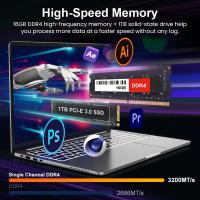 Ninkear A15 Pro Laptop, pantalla de 16 pulgadas 25601600, tasa de refresco de 120Hz, AMD Ryzen 5 7430U de 6 núcleos hasta 4.3GHz, 16GB de RAM, 1TB SSD, WiFi 6, Bluetooth 5.2, desbloqueo por huella dactilar, teclado retroiluminado, 2 puertos Type-C complet - details 9