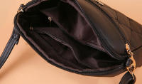 Nueva Llegada Bolso De Hombro Sencillo Para Mujer Bordado Corazón Bolso Cruzado De Cuero Negro Bandolera Pequeña Estilo Fashion - details 16