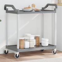 vidaXL Carrito de 2 niveles aluminio 99x50x97 cm en color Gris/Negro - details 0