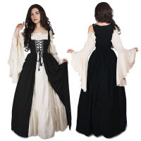 Vestido victoriano Retro con hombros descubiertos para mujer, vestidos de fiesta elegantes de Grecia, ropa de viaje al aire libre - details 0