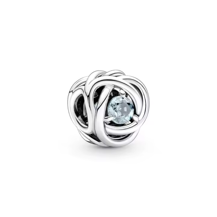 Pandora San Valentín Charm Círculo Eternity Agua Marina 790065C09 , para Mujer - 1