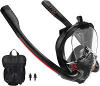 Mascara de buceo integral para adultos L-XL – Máscara de snorkel 180° con doble tubo respiratorio, sistema anti-vaho y anti-fugas, protección CO₂, respiración natural nariz y boca, máscara de buceo completa unisex para playa y viaje - details 0