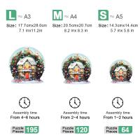 Rompecabezas De Madera Navideño Para Casa Modelo 3D Exquisito Decoración De Fiestas Regalo Interactivo Para Familia Entretención Adultos A3 A4 A5 - details 0