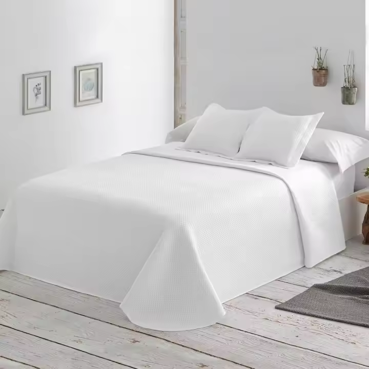 STARLEY- Colcha Bouti de verano fresca, ligera, reversible y elegante cama 90-cama 150cm,tejido 100% poliéster, relleno 100% poliéster 90 g/m2,Incluye fundas de almohada 50x70cm (Cama de 90 con 1 funda de almohada y cama de 135/150/180 con 2 fundas de alm - 1