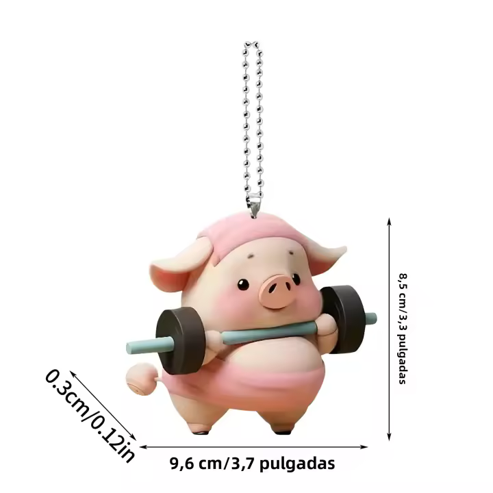Colgante Decorativo De Cerdo Acrílico 2D Interesante Para Llaves De Coche Regalo Divertido Y Moderno Para Amigos - 1