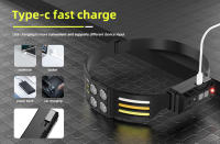Linterna Frontal LED Recargable Tipo-C Con Sensor De Movimiento 270° Potente Para Camping Y Deportes Torcha Frontal De Reparación - details 5