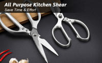 Tijeras De Cocina Multifuncionales De Acero Inoxidable Fila De Alimentos Para Pollo Vegetales Barbacoa Carne Pescado Herramienta Afilada - details 0