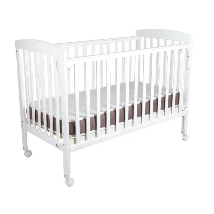 Toral Cuna Bebe Madera con Colchon Viscoelástico y Edredón Rosa. Cuna Colecho Bebe Modelo Verona. Cunas para Bebes Completas con Colchon. 3 Posiciones Lateral Deslizante y 5 Posiciones Somier. - 1