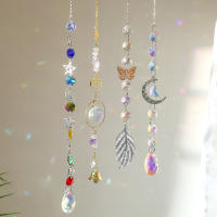 Colgante De Cristal Suncatcher Estrella Luna Mariposa Pluma Prisma Bola Decoración De Luz Para Ventana Y Habitación Moderno Sin Montaje Necesario - details 0