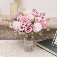 Rosa De Seda Artificial Peonia Otoño Decoración De Habitación Boda Valentine's Day Navidad Arreglo Floral Falso Para Novia Bouquet - details 0