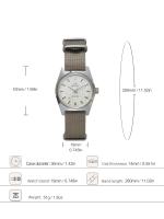 Reloj Mecánico Manual Shanghai 7120 Para Hombres 36mm Vintage Retro Con Correa De Cuero Y Caja De Acero Inoxidable Resistente Al Agua - details 0
