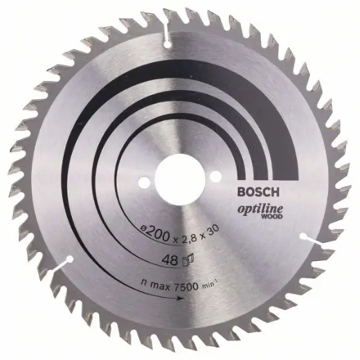 Bosch 2 608 640 620 - Hoja de sierra circular Optiline Wood - 200 x 30 x 2,8 mm, 48 (pack de 1) - 1