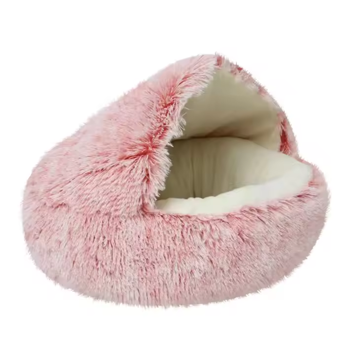 Nueva Cama De Gato Y Perro Caliente Redonda De Peluche Larga Casa De Gato Para Gatitos Almohadilla De Manta Para Mascotas Pequeñas Chihuahua - 1