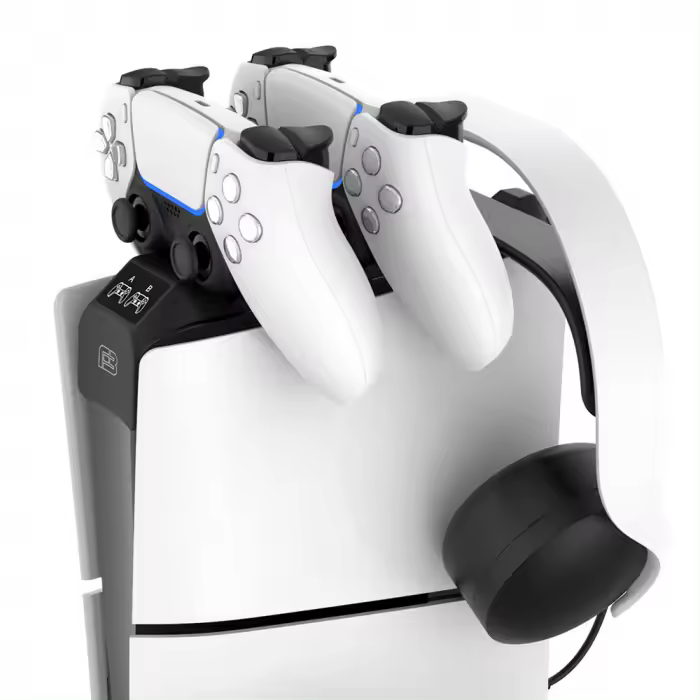 BLACKFIRE - Base de Carga Superior 2 DualSense + Soporte Headset PS5 - 1