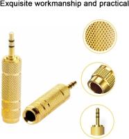 Adaptador Audio 3,5 mm Macho a 6,35 mm Hembra, Chapado en Oro, Adaptador de Auriculare, Convertidor TRS de Audio Estéreo de Jack para Teléfono Móvil Smartphone Tablet PC Notebook Ordenador Receptor HiFi Amplificador - details 2