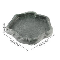 Tazón De Alimentación Para Reptiles De Resina ABS Piedra Para Tortugas Lagartos Nutrición Y Agua Feeder Bowl Para Reptiles - details 2