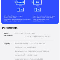 Proyector AUN A32 MINI Portátil Para Cine En Casa LED WIFI Espejo Android IOS SmartPhone 1080P 4K Movie Resolución Óptica 1280x720dpi - details 15