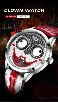 Reloj De Cuarzo LIGE 2025 Para Hombre Creativo Con Correa De Cuero Resistente Al Agua Diseño De Payaso Moda Casual Reloj Hombre - details 1