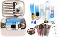 Bolsa de maquillaje de viaje, Bolsa de Cosméticos Grande, Organizador de estuches de maquillaje para Mujer (Pink Suave) - details 0