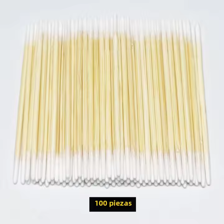 Cotonete De Madera Con Puntas Agudas Doble Final Para Microtejido Cotonetes De Algodón Para Retirar Maquillaje Eco-amigable Pack De 50/100/200/300/400 - 1