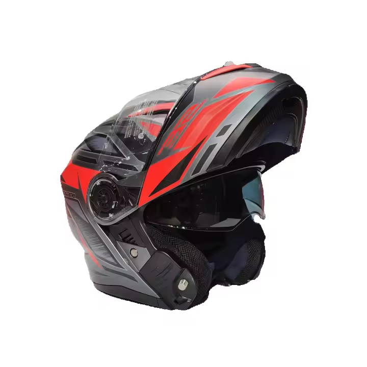 Casco Modular KAPPA KV 32 orlando gris rojo mate , doble homologacion - 1