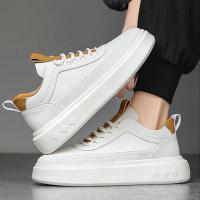 Zapatos Deportivos Para Hombre De Cuero PU De Alta Calidad Con Plataforma Casual Moda Comodidad Tenis Zapatos Vulcanizados - details 1
