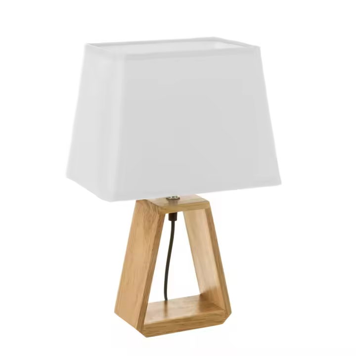 Lola Home Lámpara de mesita de noche de madera marrón de 41x12x26 cm - 1