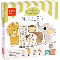 PUZZLE PROGRESIVO SAVANA APLI KIDS 16 PIEZAS / 4 PUZZLES PROGRESIVOS CON PIEZAS GRANDES, APTO PARA NIÑOS A PARTIR DE 2 AÑOS - details 0