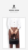 Bolso De Hombro Para Mujer Zency De Cuero Genuino Suave Negro Caqui Beige Gran Capacidad Con Dos Correas Bolso Crossbody - details 3