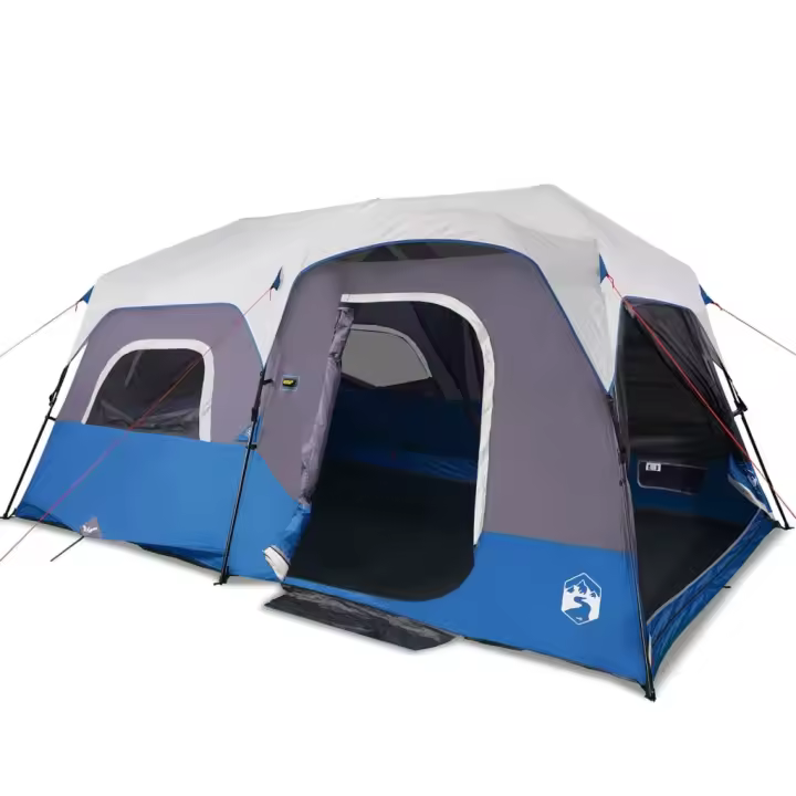 vidaXL Tienda Familiar con LED 9 Personas Apertura Rápida Toldo Carpa Color Azul,  Gris claro y naranja,  Verde y mas - 1
