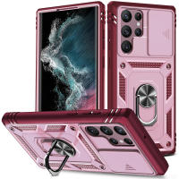 Funda Protectora 360 Grados Para Samsung Galaxy S24 S23 Ultra S22 plus S21 S23FE Note20 Ultra A54 A14 Con Cámara Slider Magnética Antisuciedad Antideslizante Doble Capa - details 16