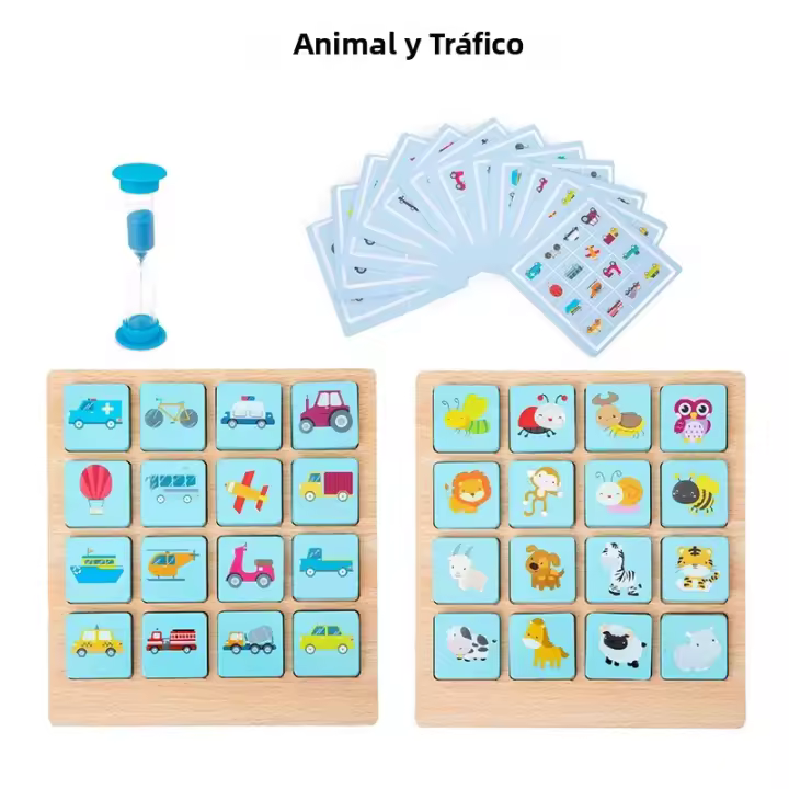 Juego De Ajedrez De Memoria Para Niños Tablero De Madera Educativo Juguete Montessori De Aprendizaje Temprano Regalos Para Niños Con Imágenes Instantáneas - 1