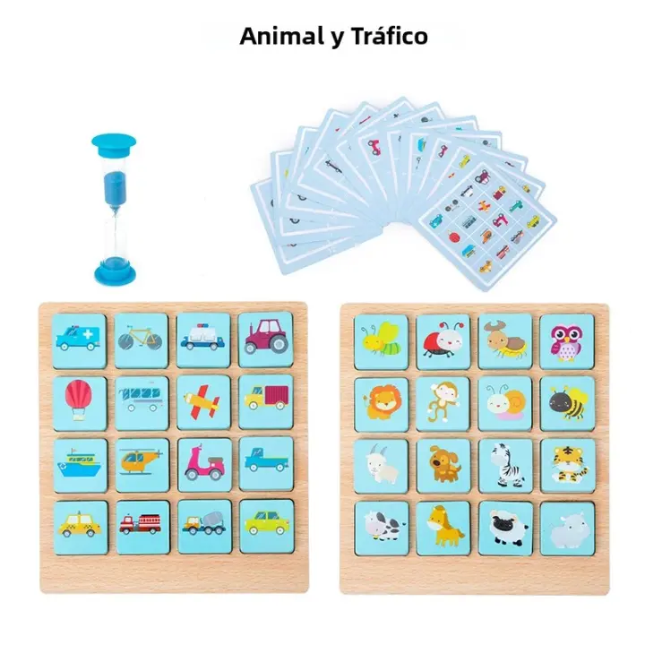Juego De Ajedrez De Memoria Para Niños Tablero De Madera Educativo Juguete Montessori De Aprendizaje Temprano Regalos Para Niños Con Imágenes Instantáneas - 1