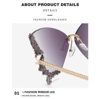Gafas De Sol Vintage Para Mujer Con Diamantes Y Mariposa Lentes Plateados Gafas De Moda Bling Oversize Unisex - details 9