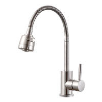 Grifo de Cocina, Grifo de fregadero giratorio de 360 ° de Maple inoxidable 304 with Manguera flexible, Grifo mezclador para fregadero, salida de Agua de doble función, equipado con mangueras flexibles Frías y Entes caliTONCHEAN - details 0