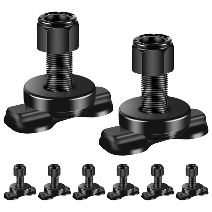 8Pcs Puntos De Anclaje De Tornillo Fuerte Para Camión Camiña RV ATV Con Herradura De Riel De L Cuerda De Atado Anclaje De Acero Para Maletero - 1
